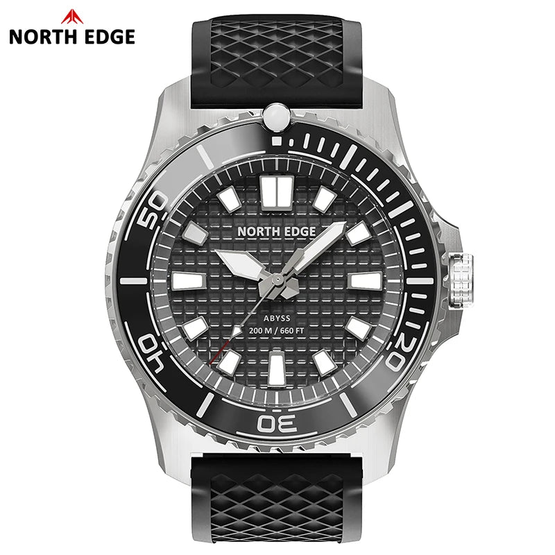 Men Solar Powered Diving Quartz Luxury Watch 200M Waterproof Dive Sports Watches 316L Steel Case 180+ Day Power